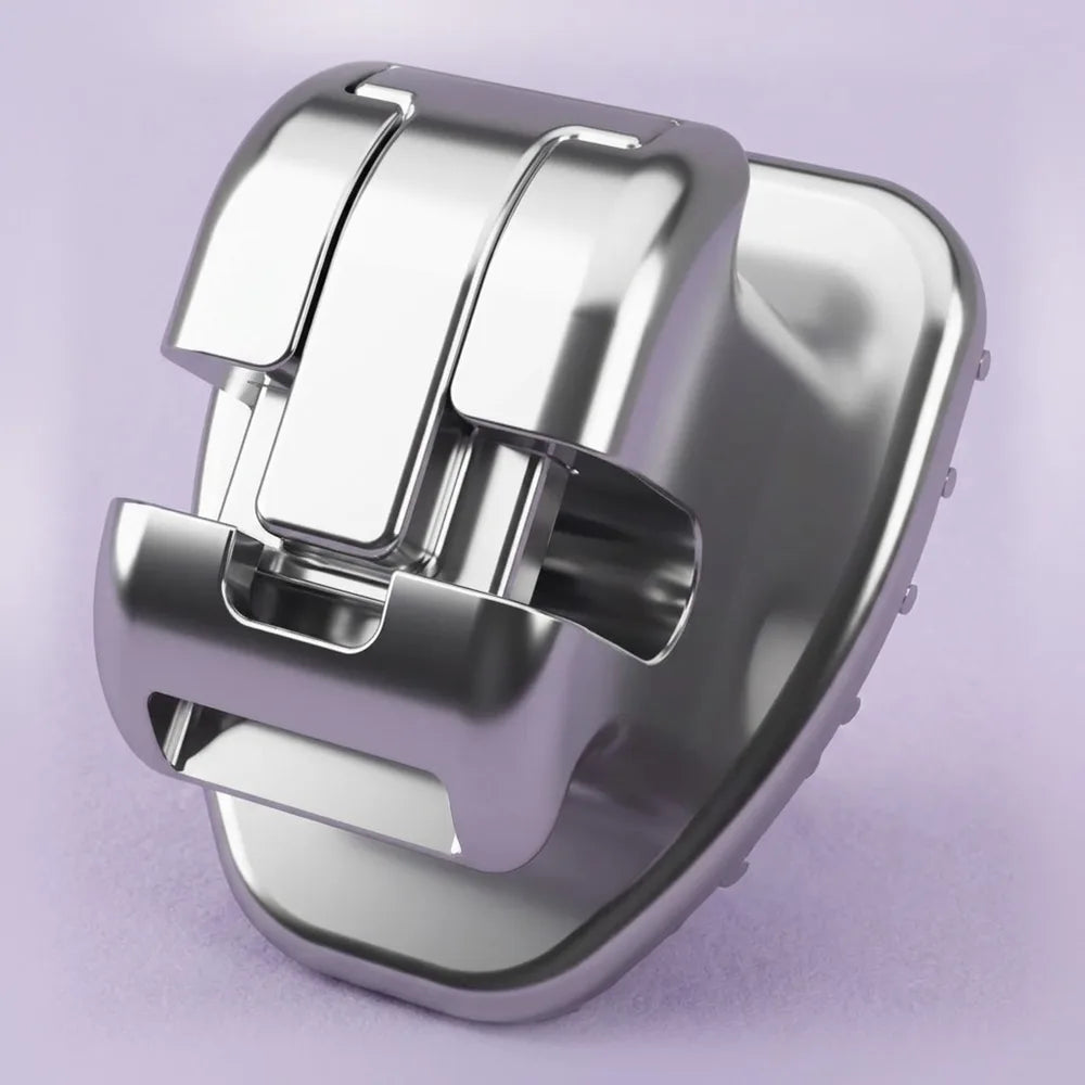 GNI bonded molar tube attachment on lilac paper