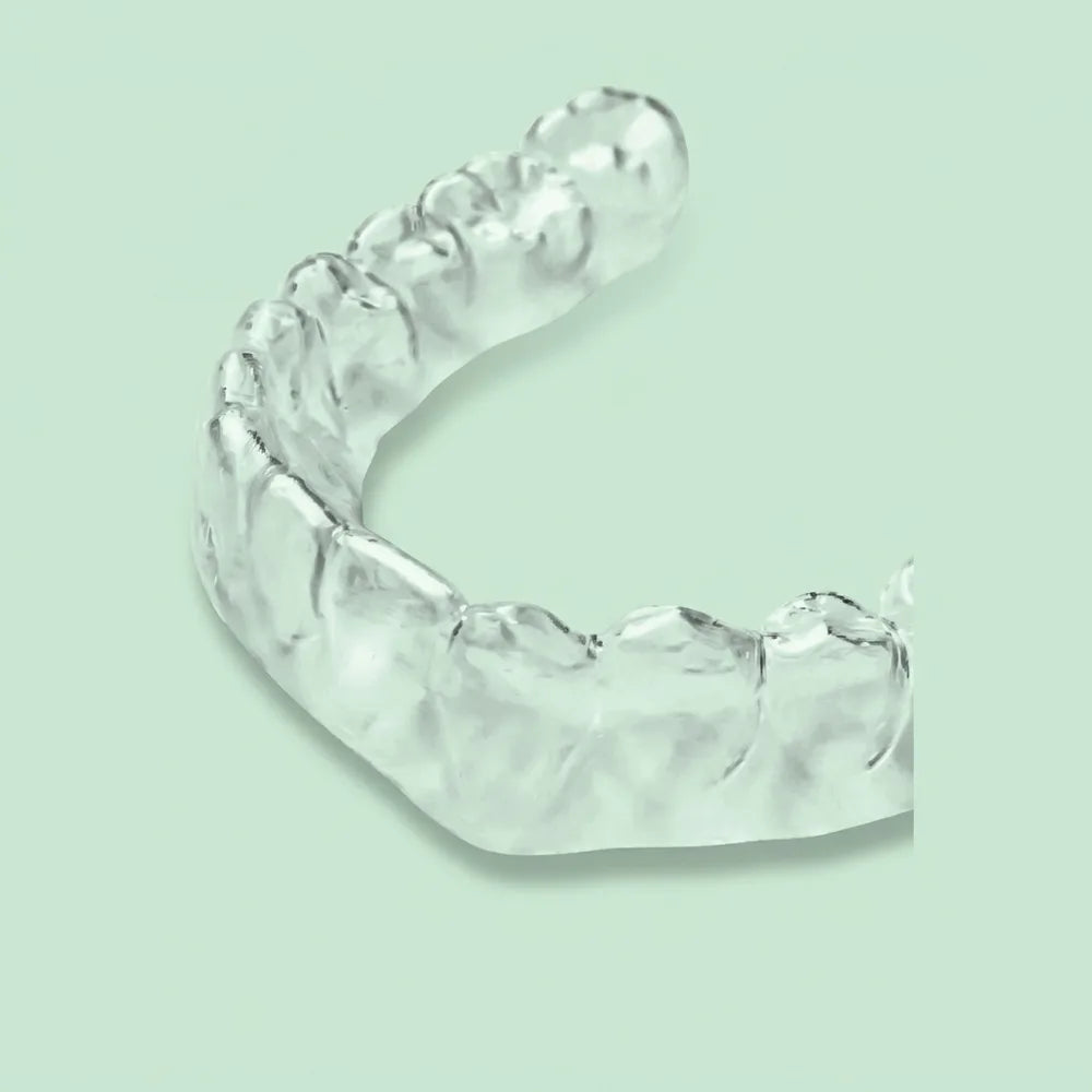 Clear aligner thermoformed from Smart Power Sheet material