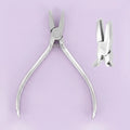 Hollow chop plier: hollow chop plier for closing crimpable auxiliaries onto archwire without flattening the wire