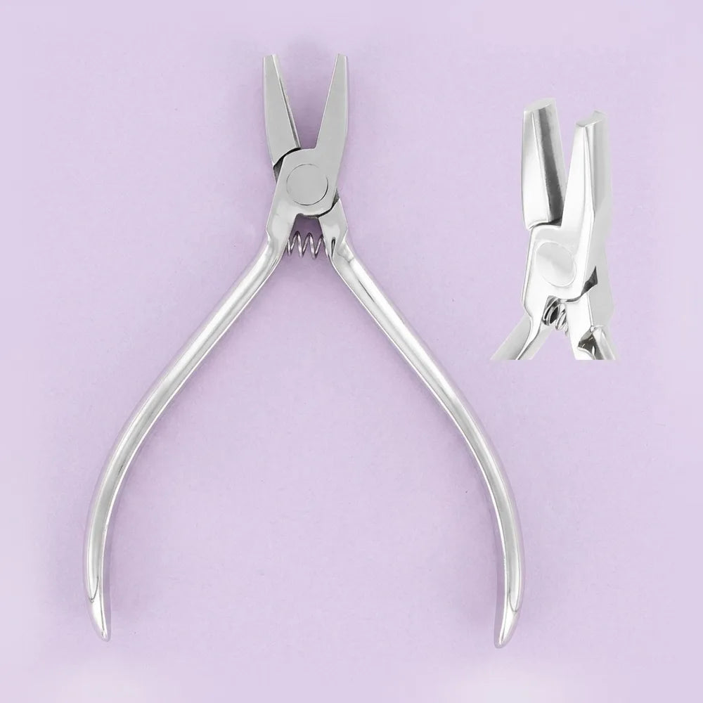 Hollow chop plier: hollow chop plier for closing crimpable auxiliaries onto archwire without flattening the wire
