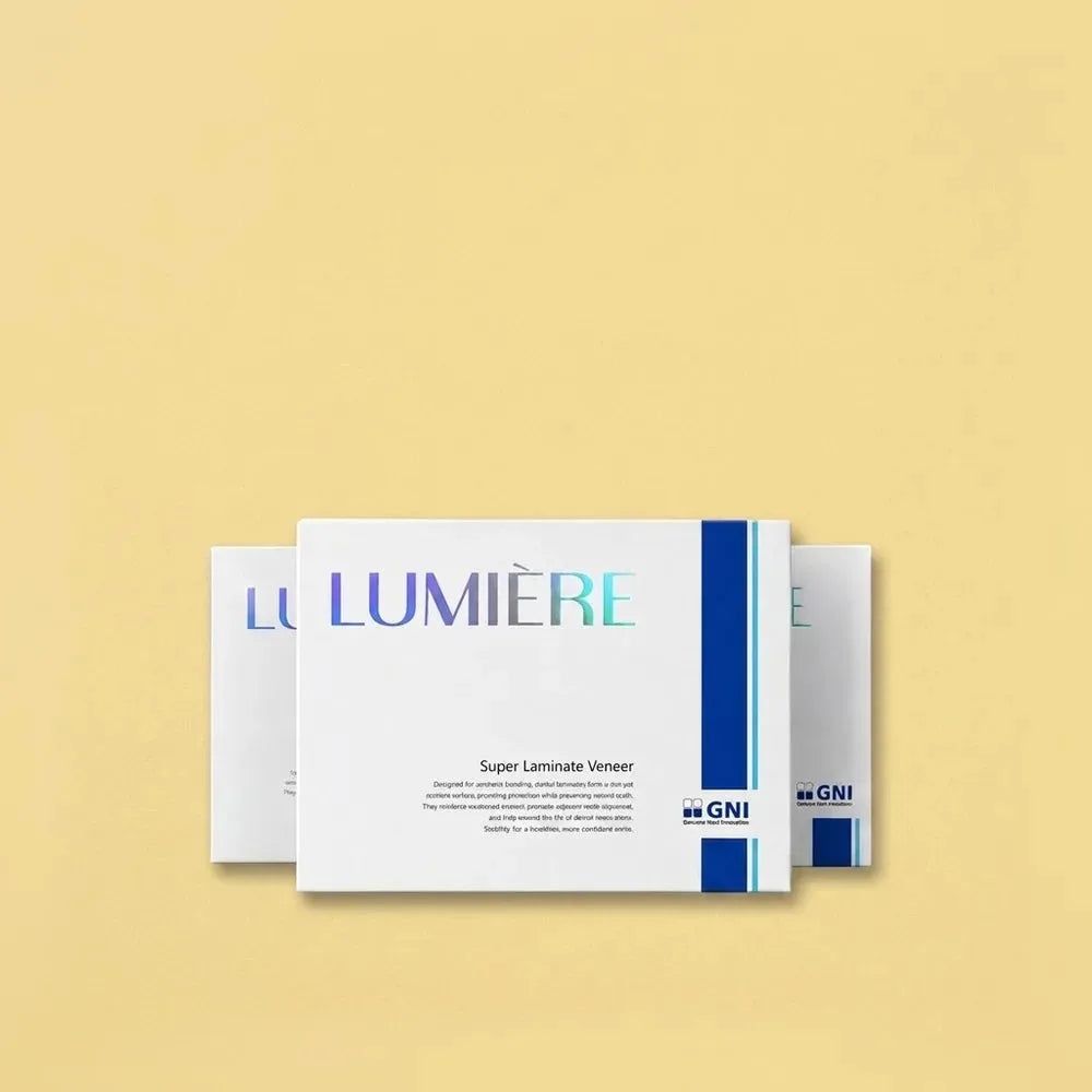 LUMIERE Super Laminate Veneer boxes: preformed hybrid ceramic veneer shells for same-visit smile enhancement