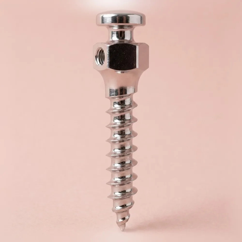 Standard orthodontic mini screw with a cross-slotted bracket head