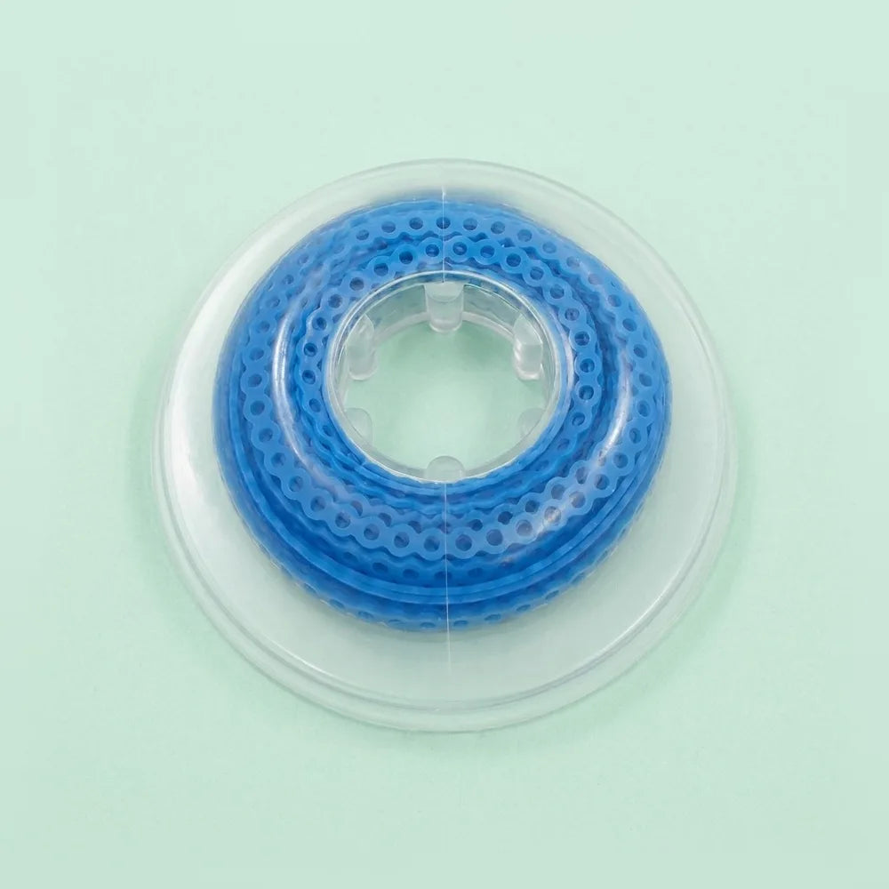 Spool of blue elastomeric power chain