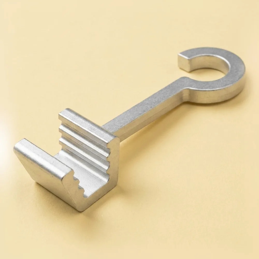 Sliding crimpable hook left: left-side sliding crimpable hook